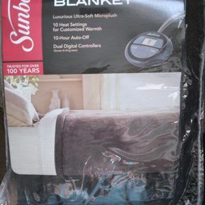 Sunbeam heated blanket 62x84 dark brown